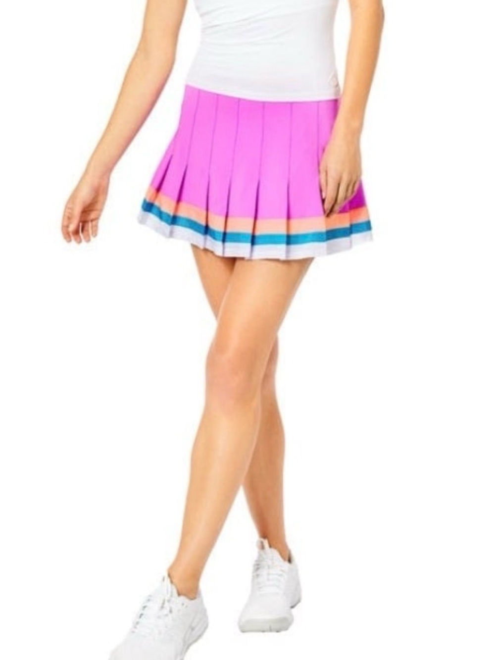 Lilly Pulitzer Loren Luxletic UPF 50+ Amethyst Stripe Hem Pleat Skort Medium NEW